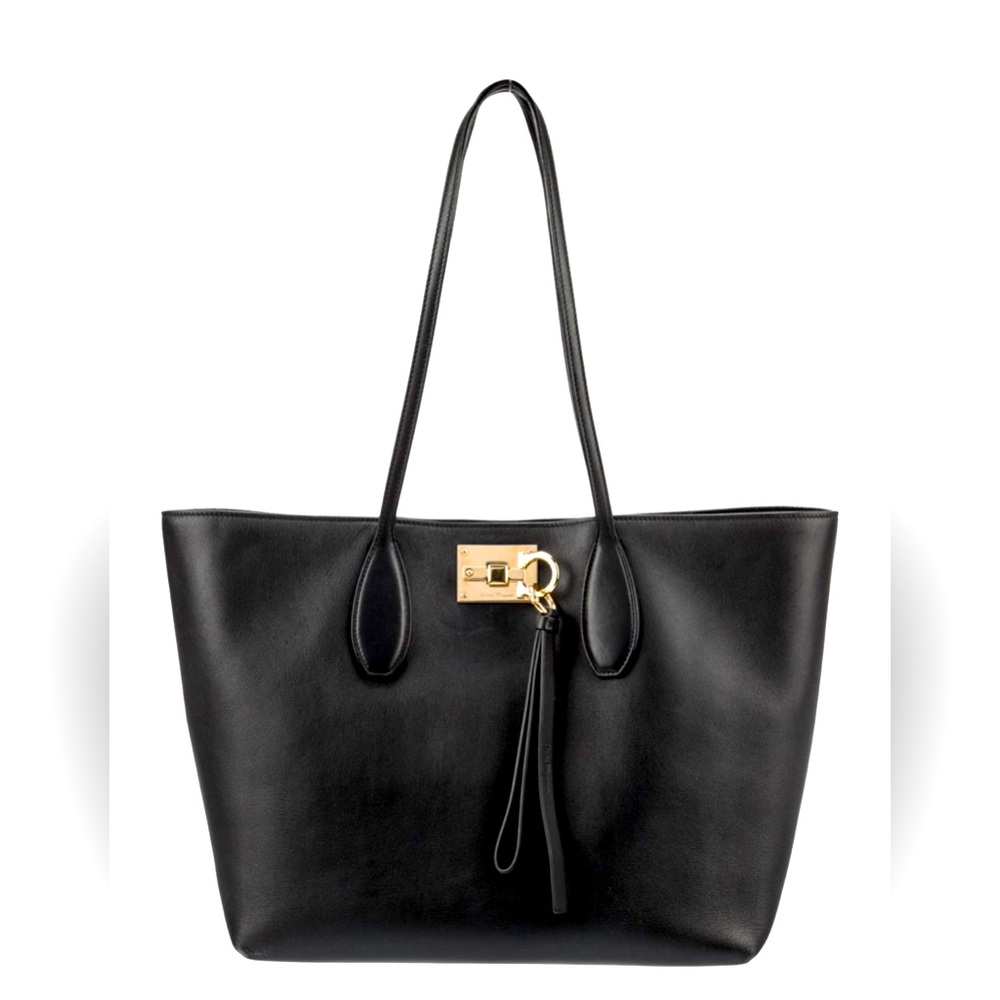 Salvador Ferragamo, black leather tote